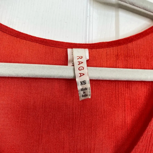 ANTHROPOLOGIE Raga Poppy Orange Tie-Dye Maxi Dress Size XS Boho Earthy Hippie - Picture 6 of 7